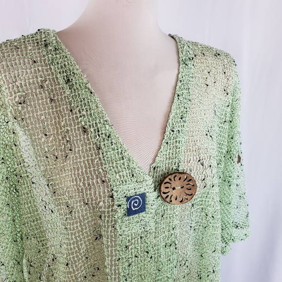 Phoenix Conexion Unique Front Button Soft Grn Top - Picture 7 of 8